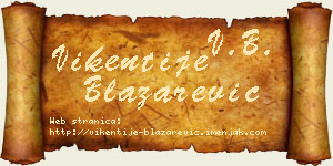Vikentije Blažarević vizit kartica